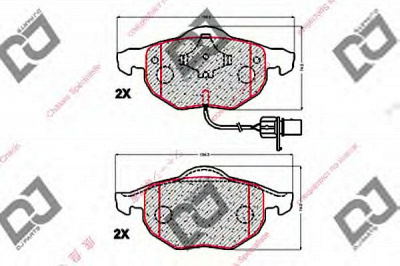 DJ PARTS bp1908 -  Комплект тормозных колодок, дисковый тормоз